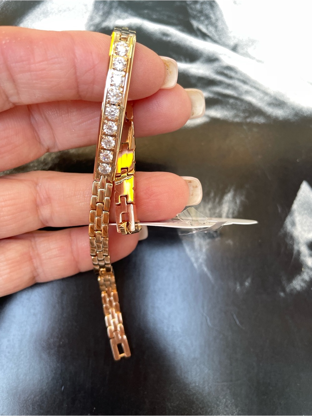 7.6” Bracelet XUPING Gold plated 18k Bar Link with crystals